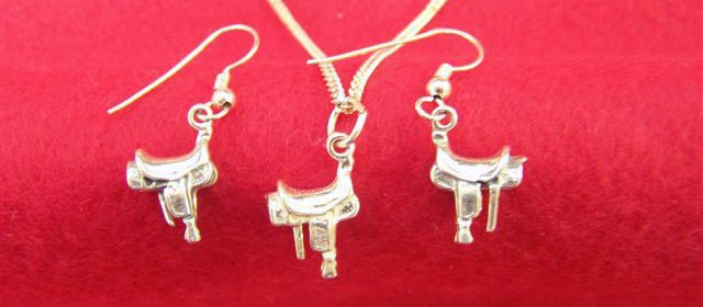 Sterling silver saddle necklace & earrings