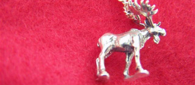 Sterling silver moose necklace